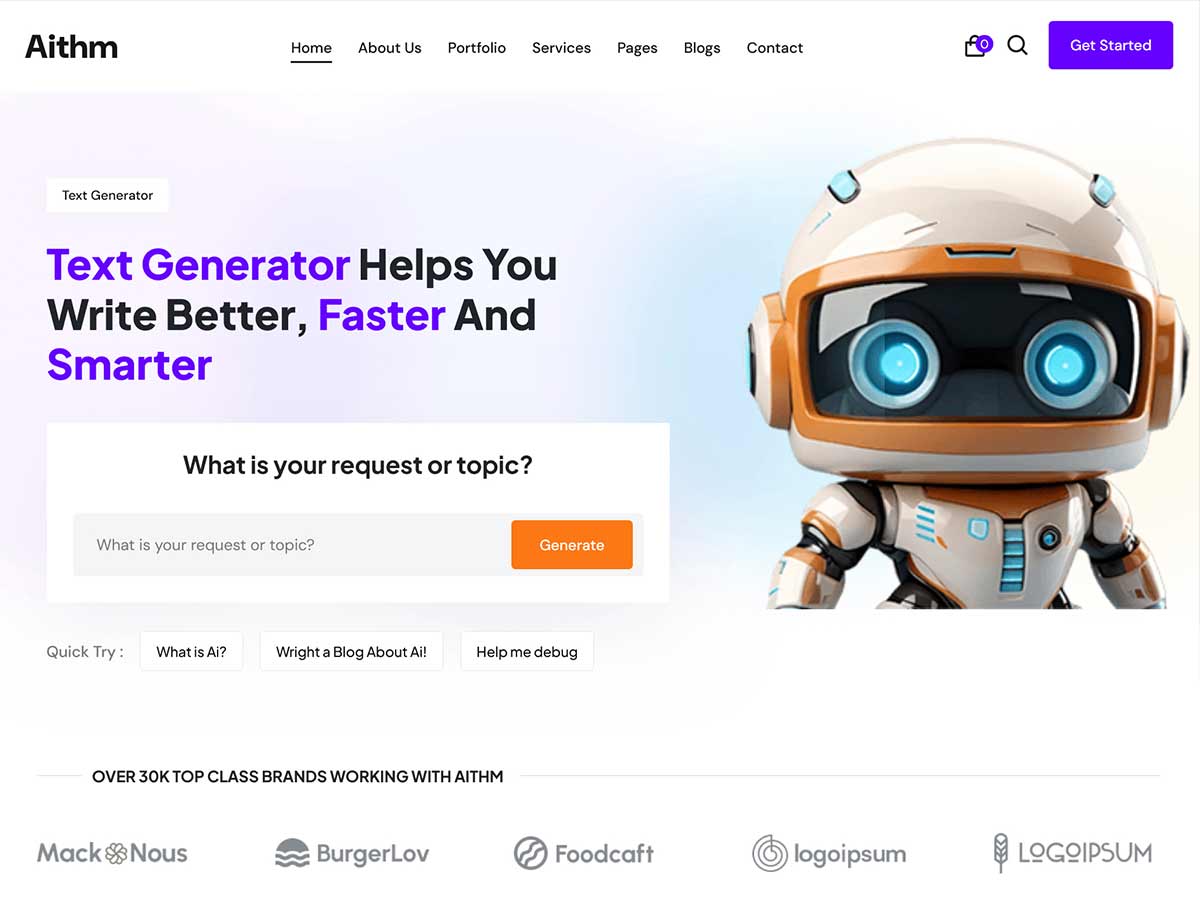 Aithm - 3 in One AI Agency & Futuristic Startup Template