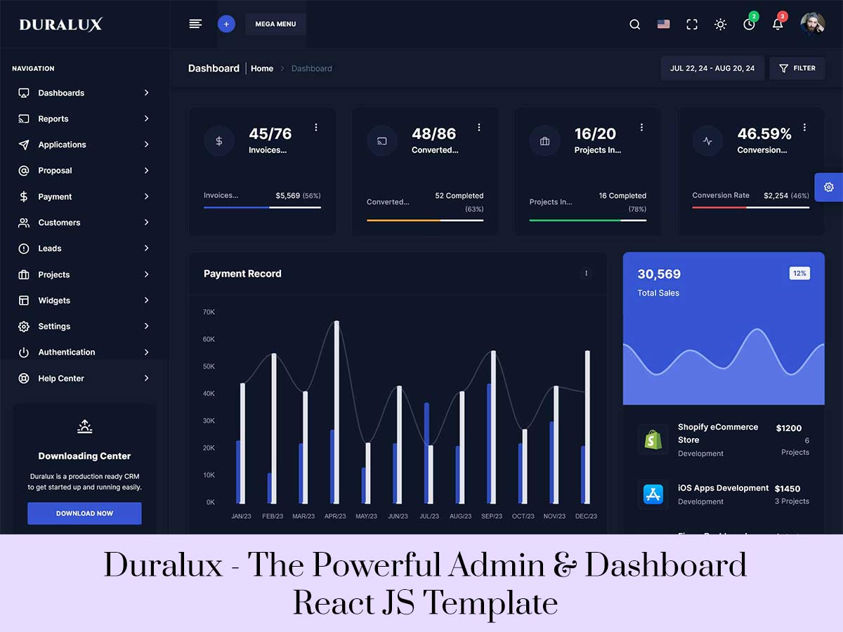 Duralux - Admin & Dashboard React JS Template